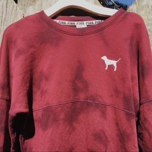 Pink brand burgundy tie dye sweater